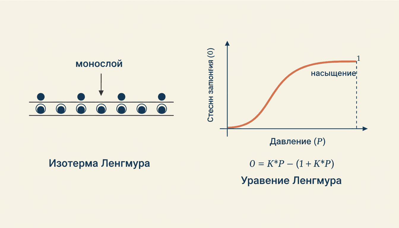 Адсорбция Ленгмюра: изотерма и расчёт констант b и x_max