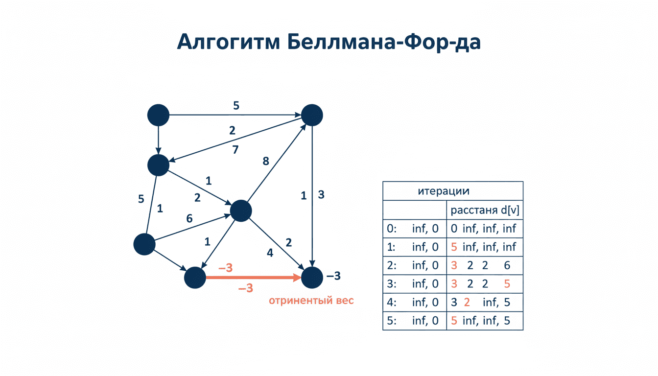 Алгоритм Беллмана-Форда: пути с отрицательными весами