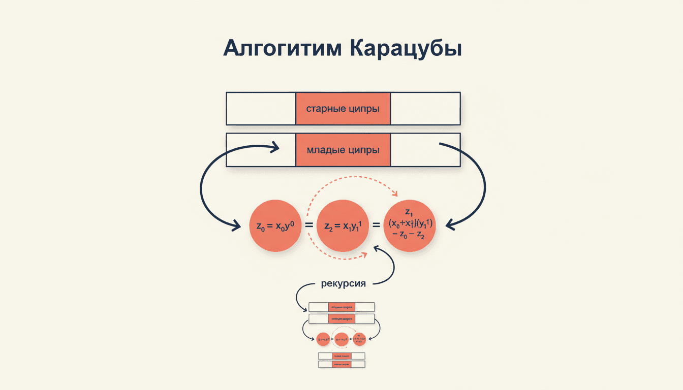 Алгоритм Карацубы: умножение длинных чисел быстрее столбика
