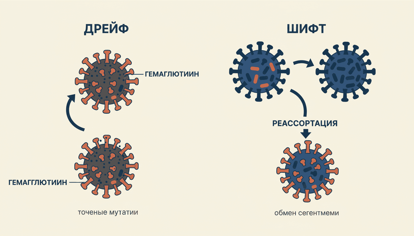 Антигенный дрейф и шифт гриппа: в чём разница