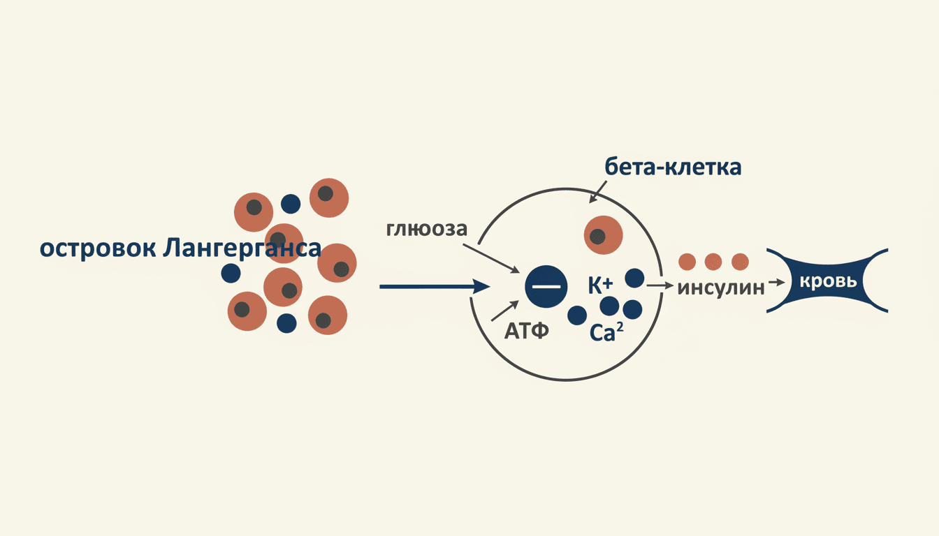 Бета-клетки островков Лангерганса и выброс инсулина