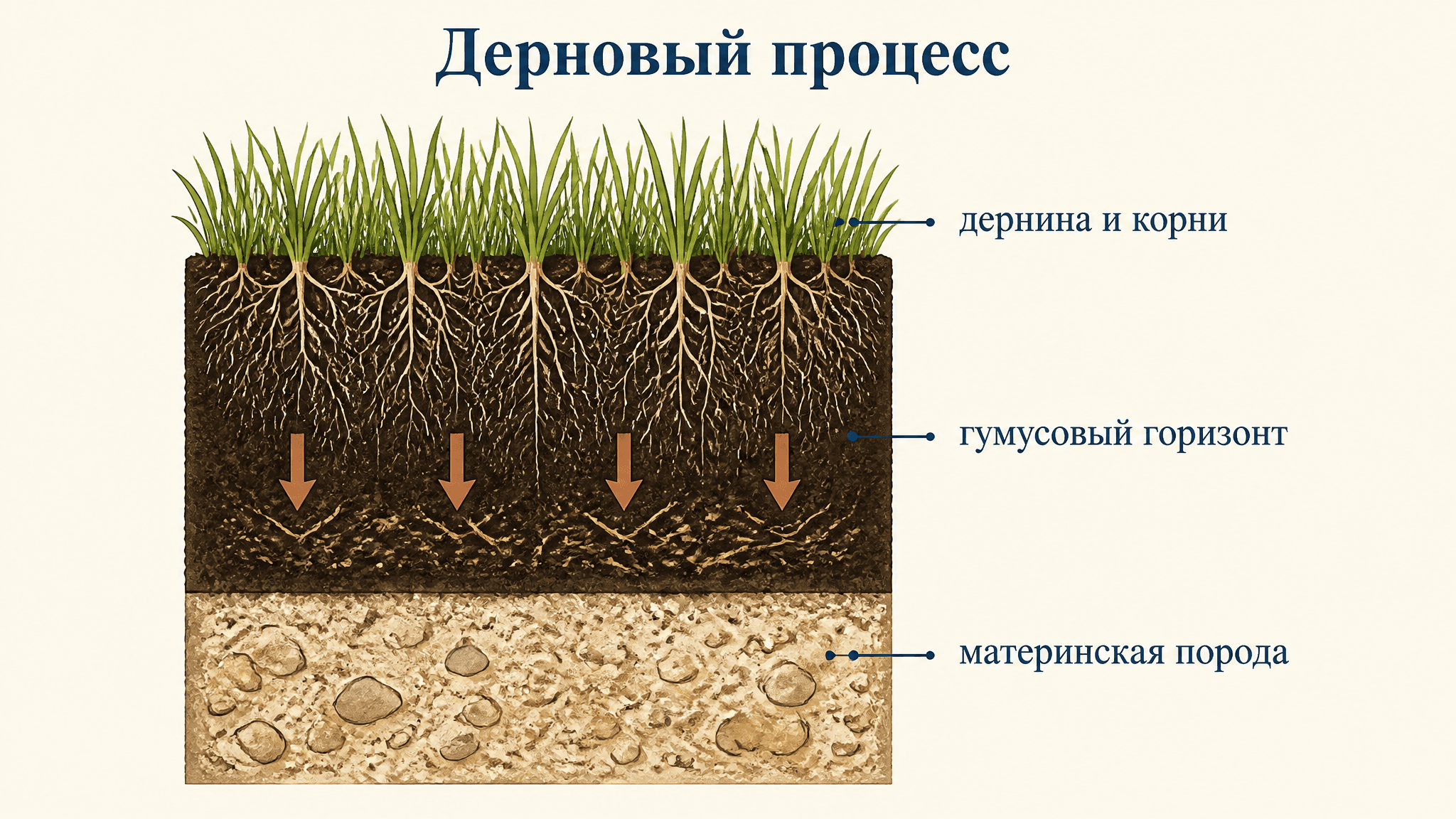 Дерновый процесс почвообразования: как травы строят гумус
