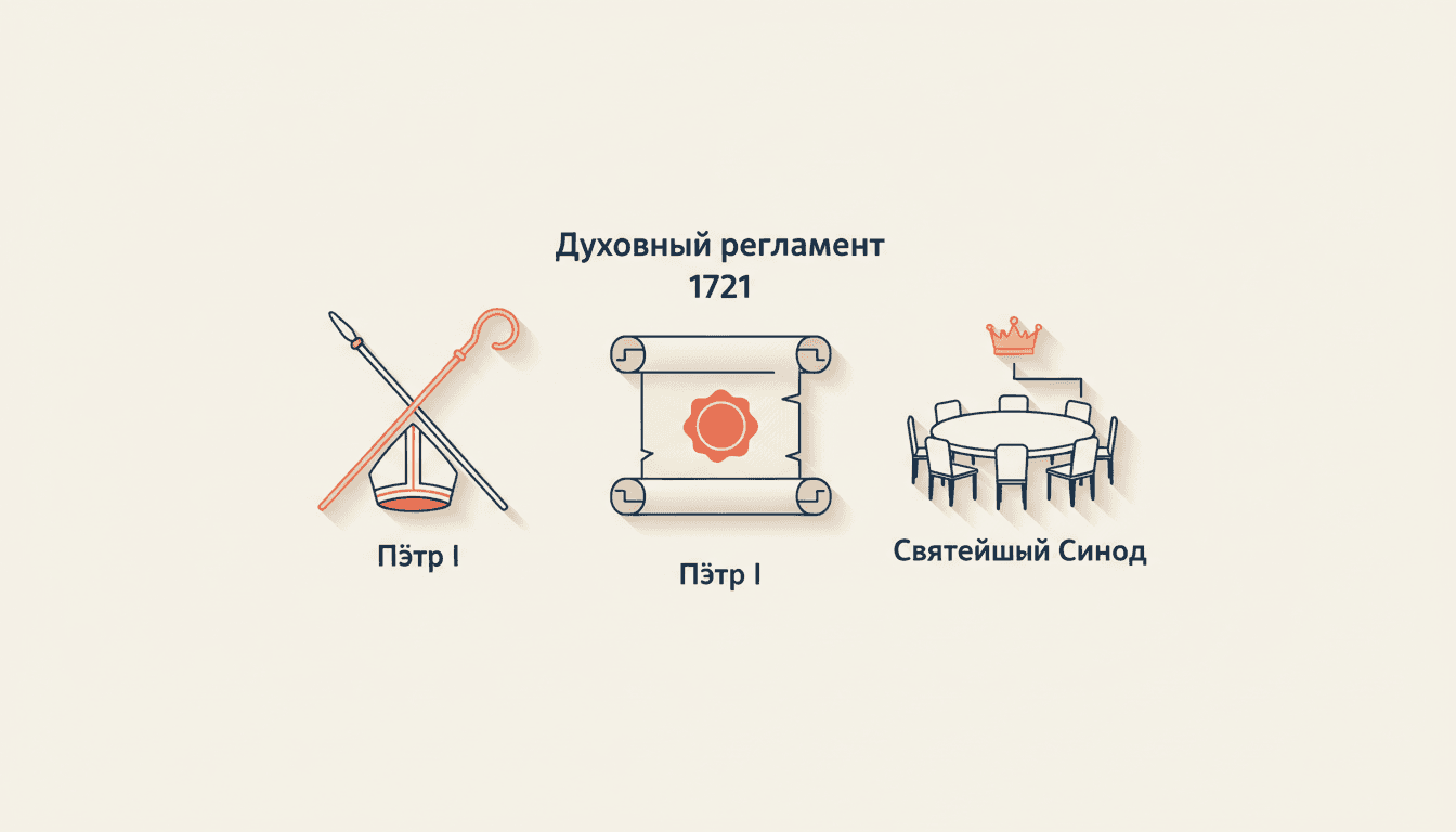 Духовный регламент 1721 - реформа церкви Петра I
