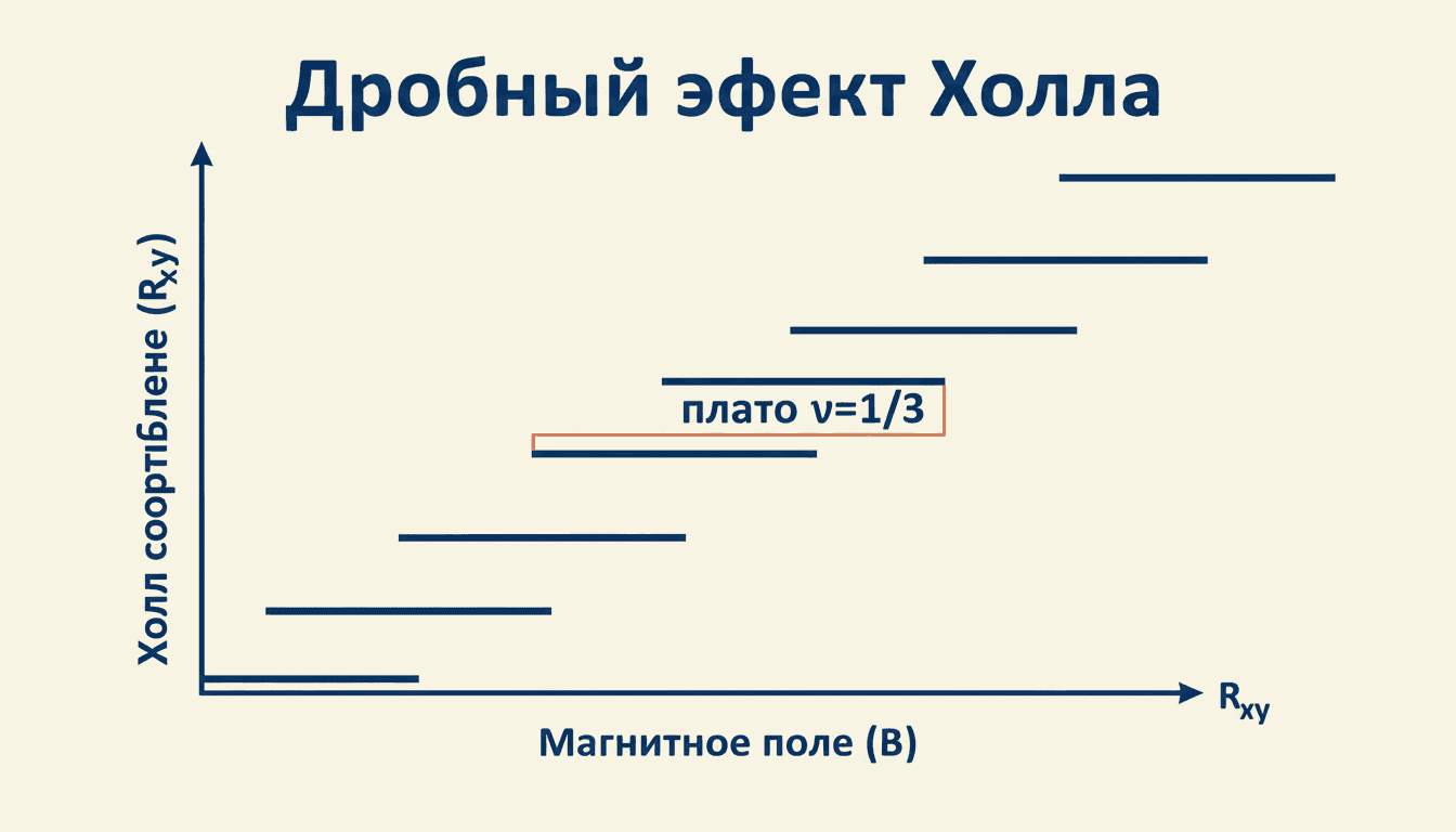 Дробный эффект Холла: ν = 1/3, Лафлин и композитные фермионы