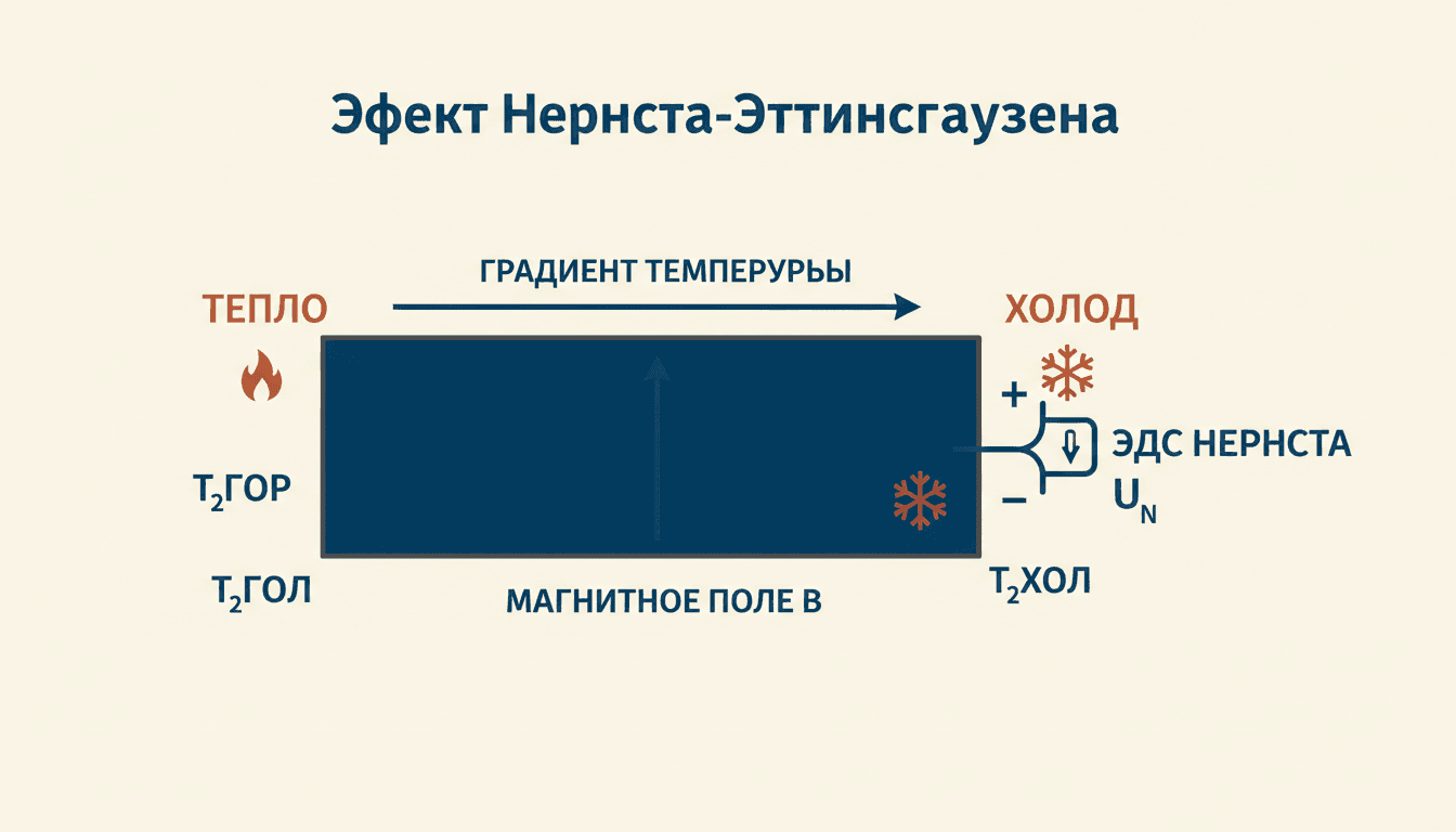 Эффект Нернста-Эттингсгаузена: поперечная ЭДС в поле