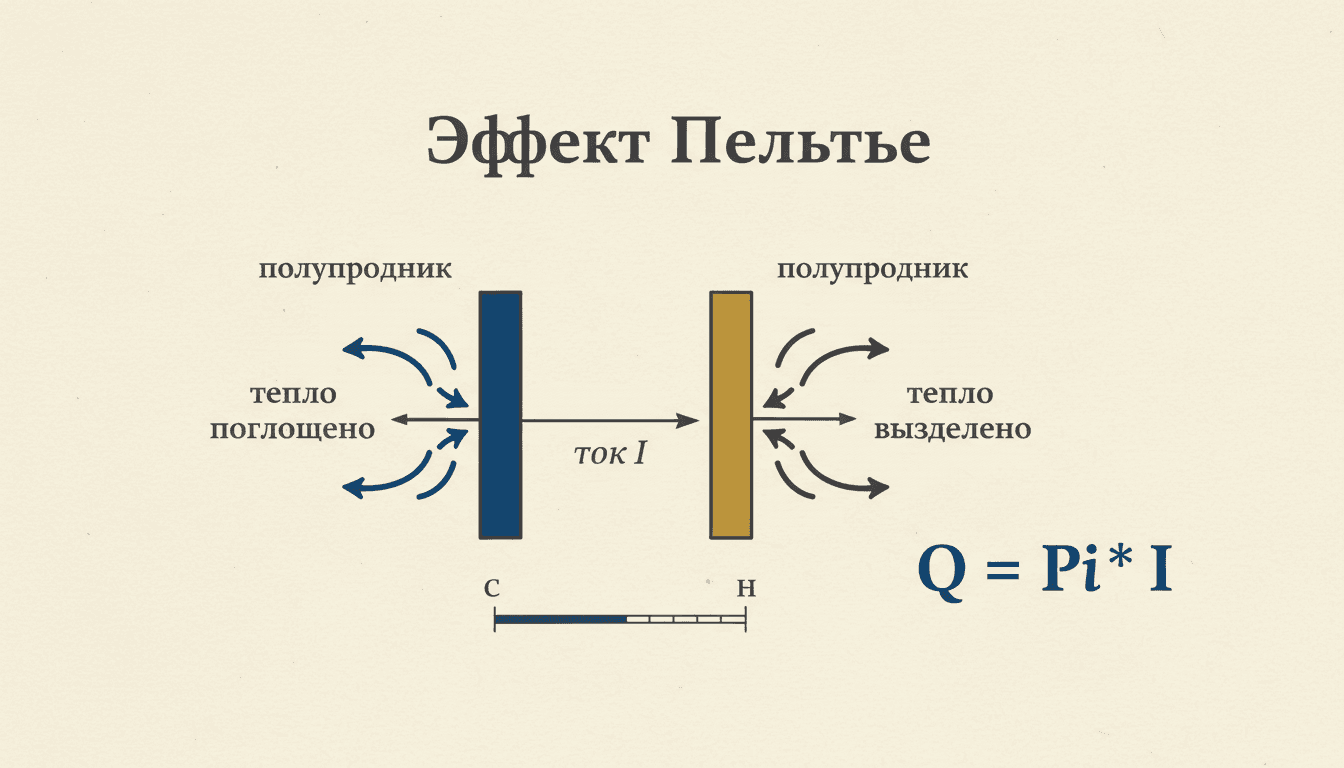 Эффект Пельтье: термоэлектрическое охлаждение спая