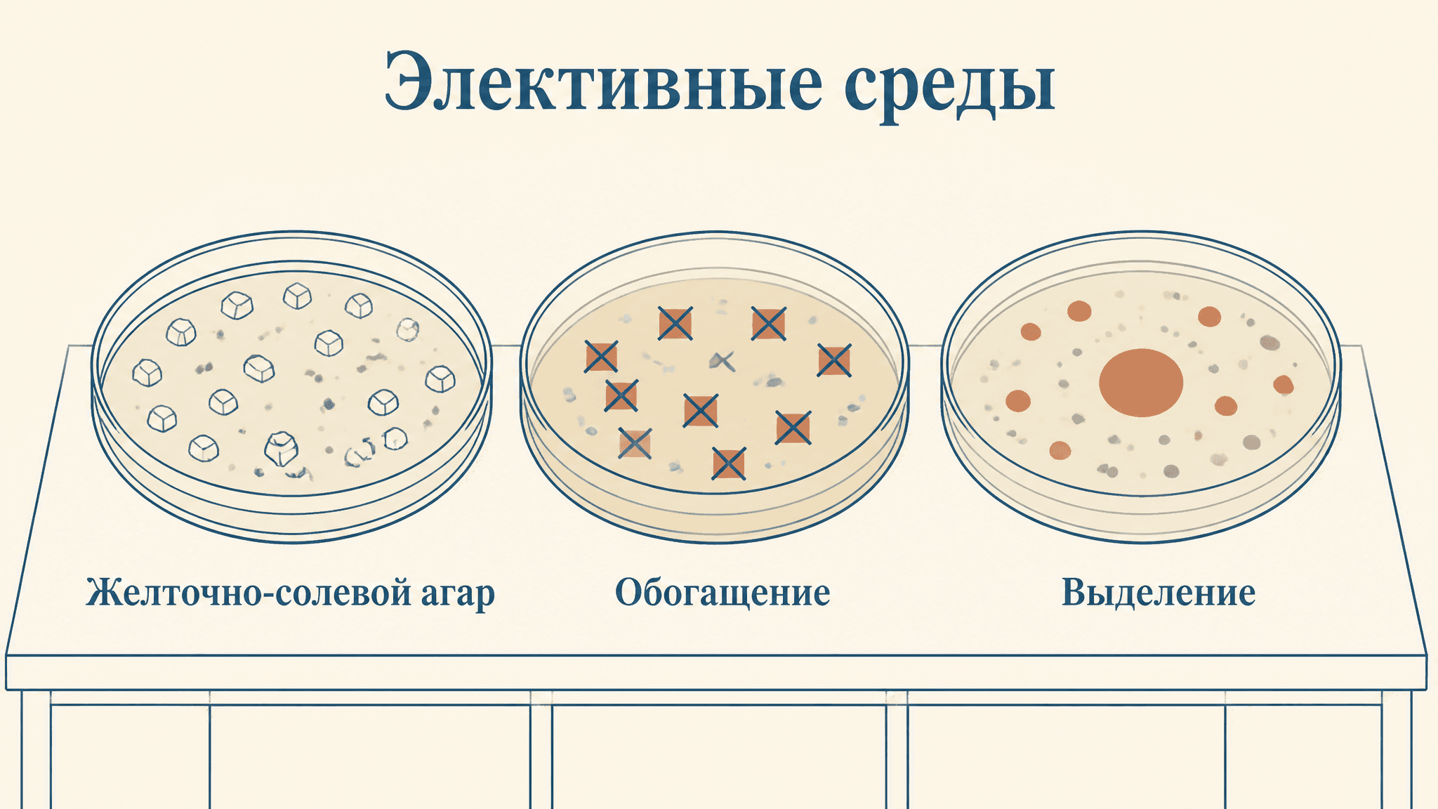 Элективные среды для бактерий: принцип действия