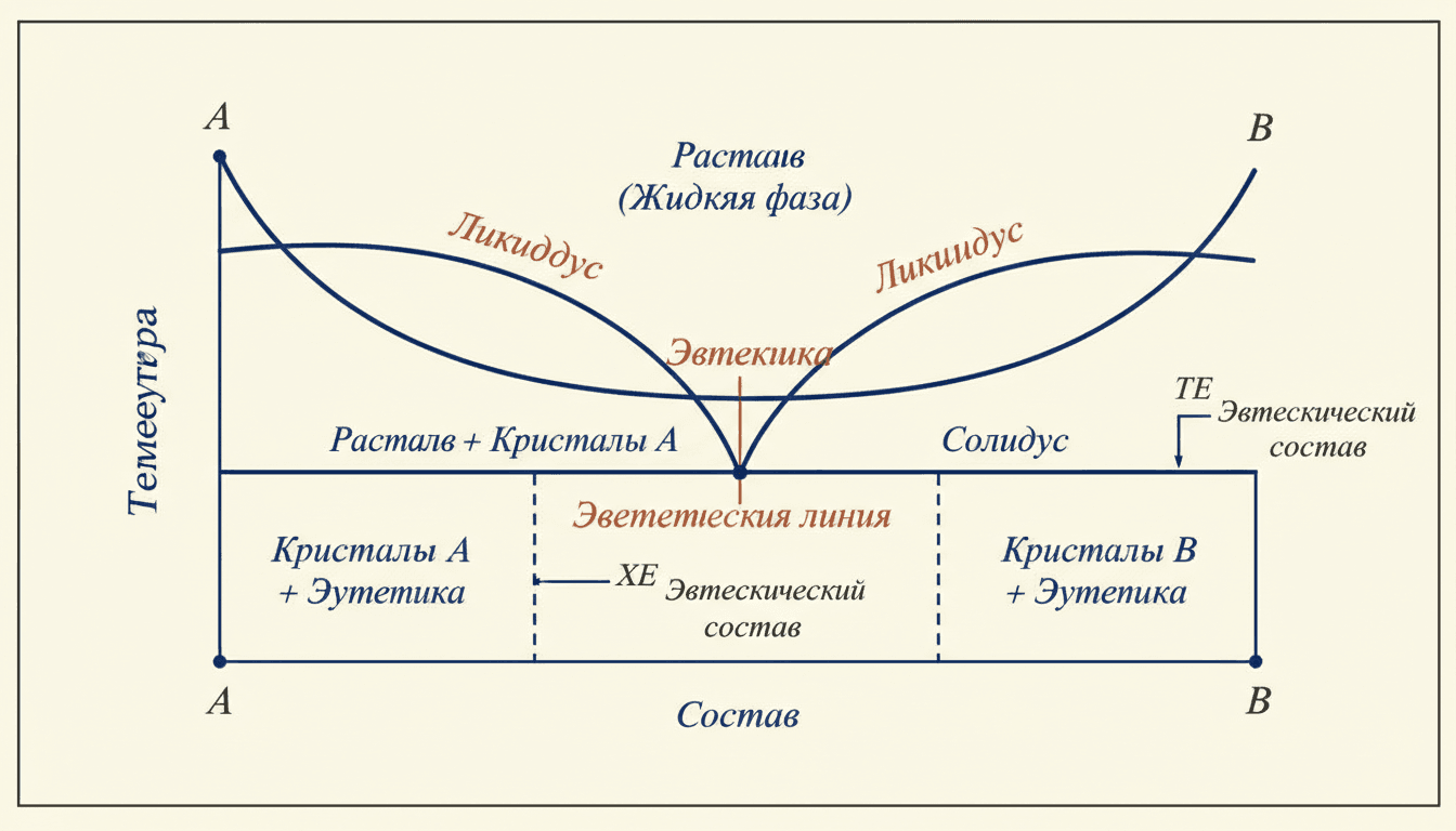 Эвтектика бинарной системы: диаграмма состояния
