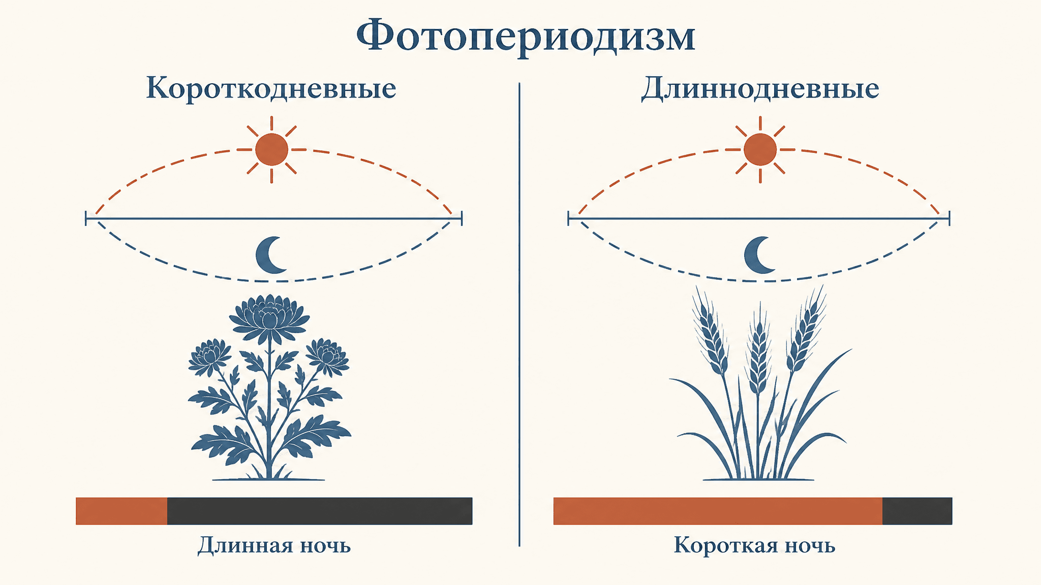 Фотопериодизм: короткодневные и длиннодневные растения