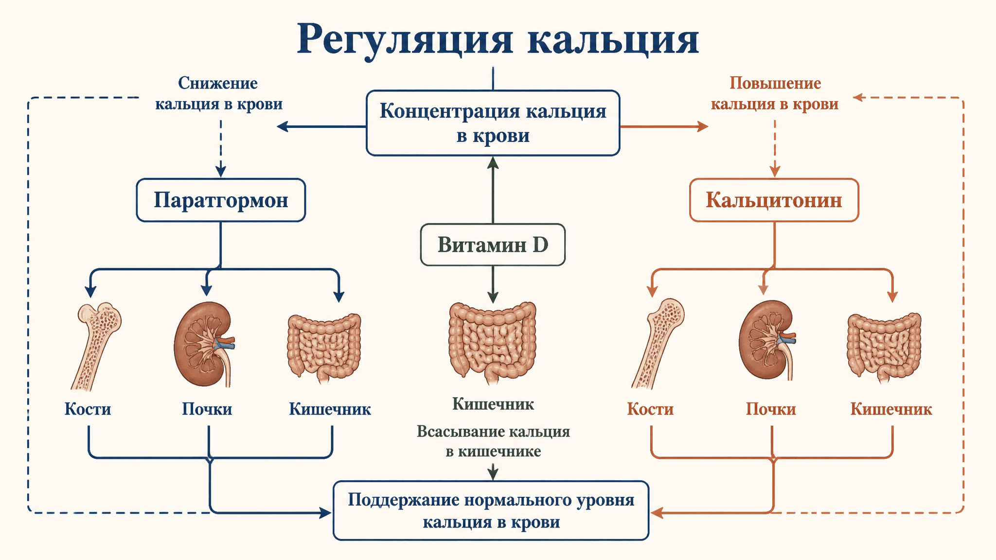 Гормональная регуляция обмена кальция и фосфора
