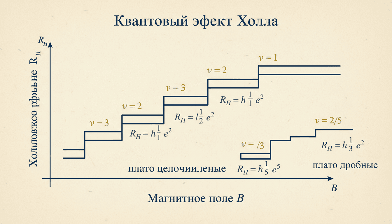 Квантовый эффект Холла: целые и дробные плато