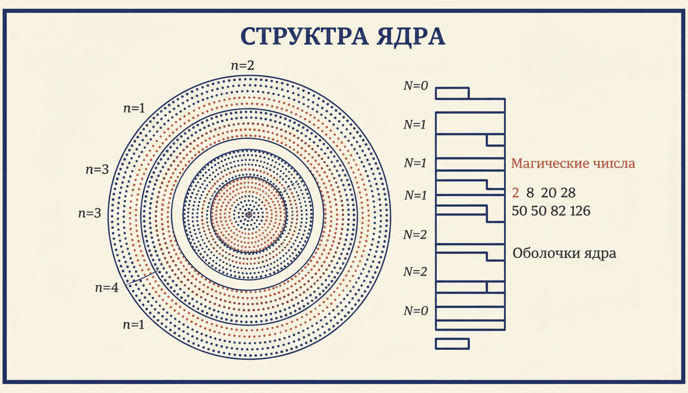 Магические числа в ядре: оболочечная модель