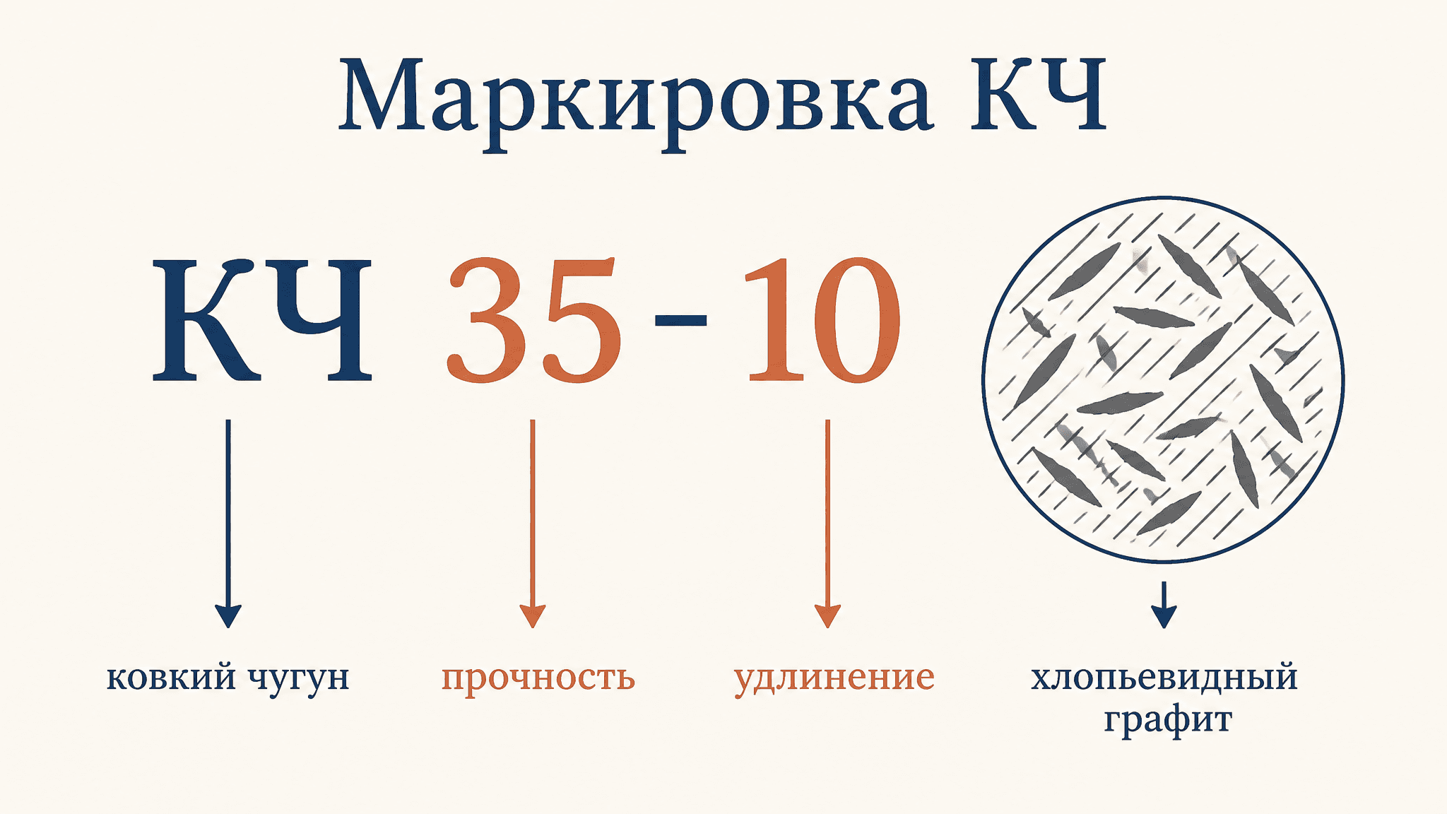 Маркировка ковкого чугуна КЧ: как читать две цифры марки