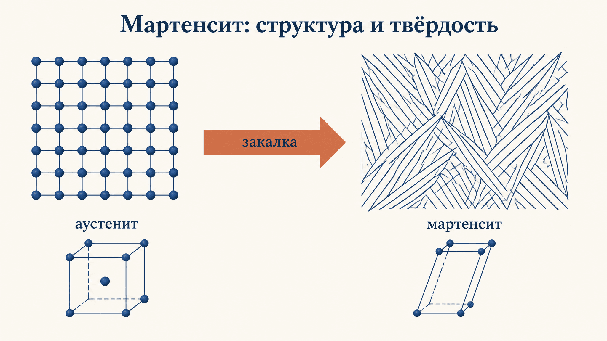 Мартенсит: структура и твёрдость стали