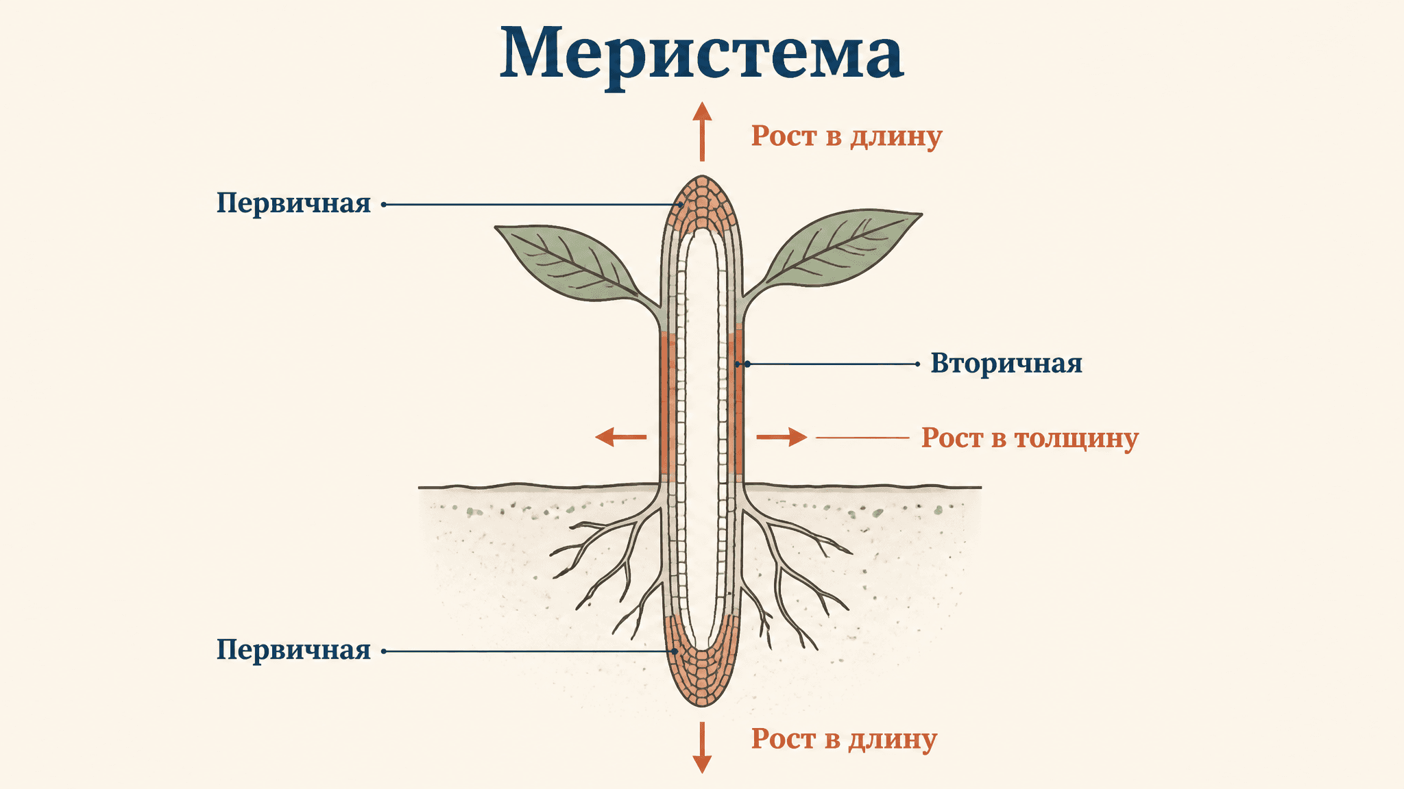 Меристема первичная и вторичная: в чём разница