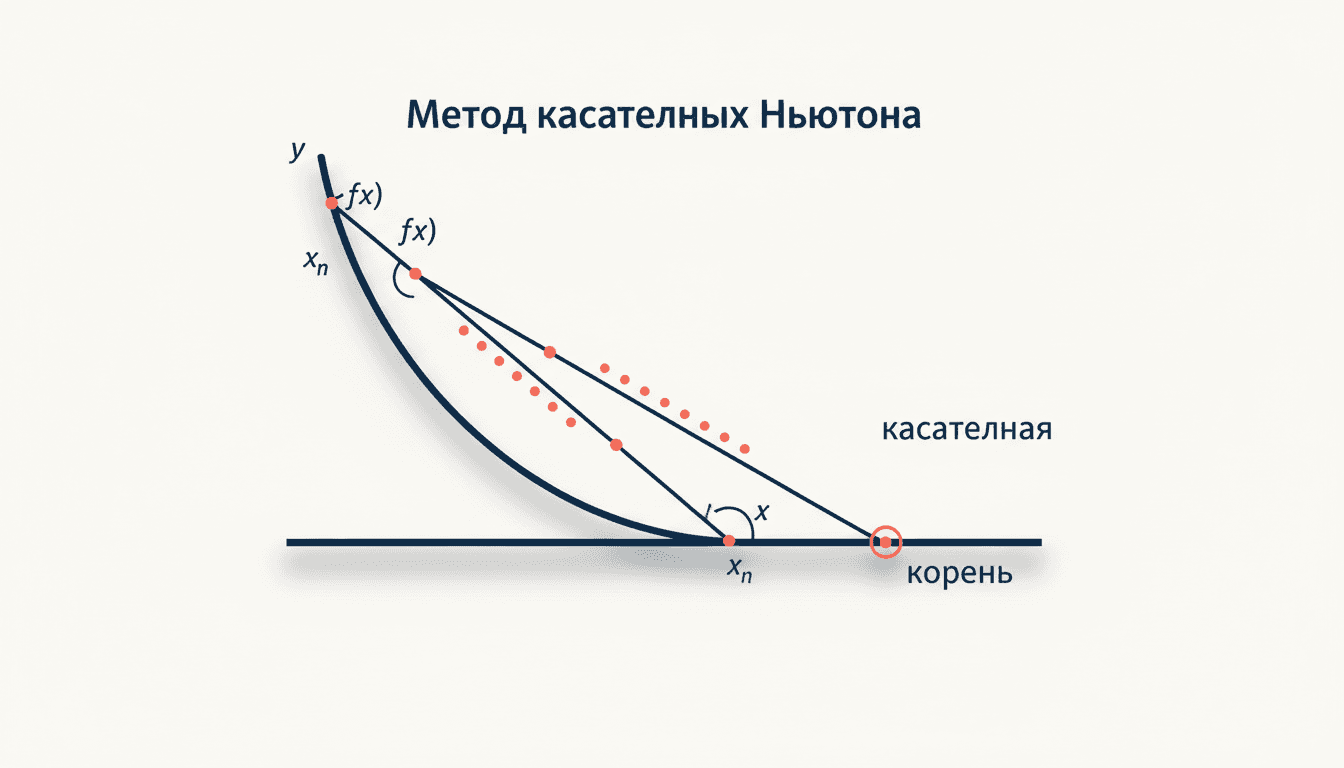 Метод касательных Ньютона для корня уравнения