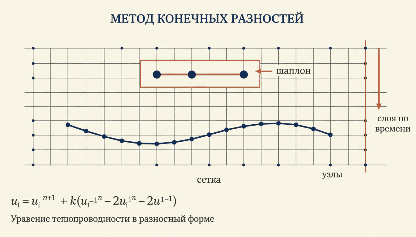 Метод конечных разностей для уравнений: схемы и устойчивость