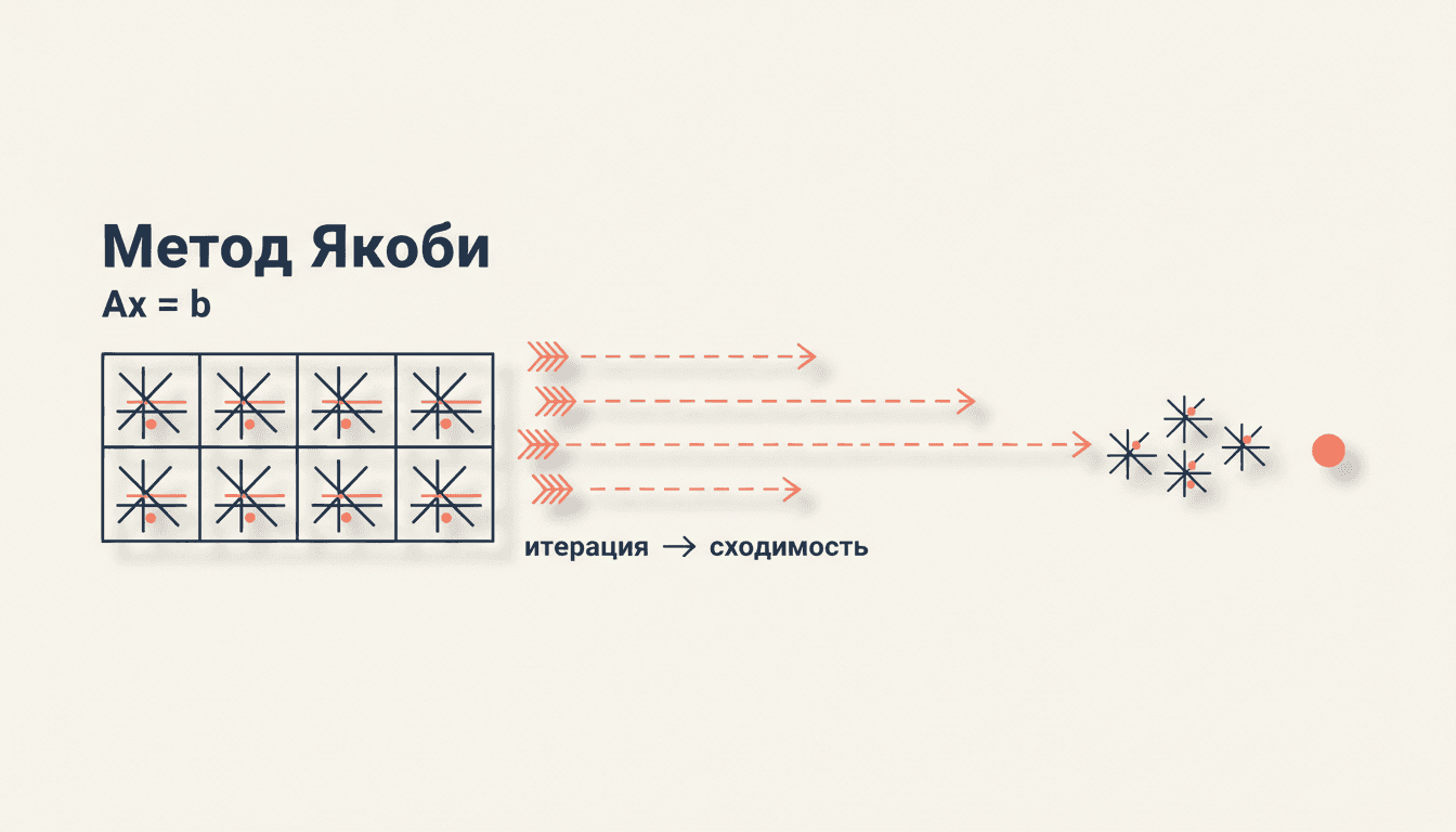 Метод Якоби решение СЛАУ: формулы, сходимость, пример