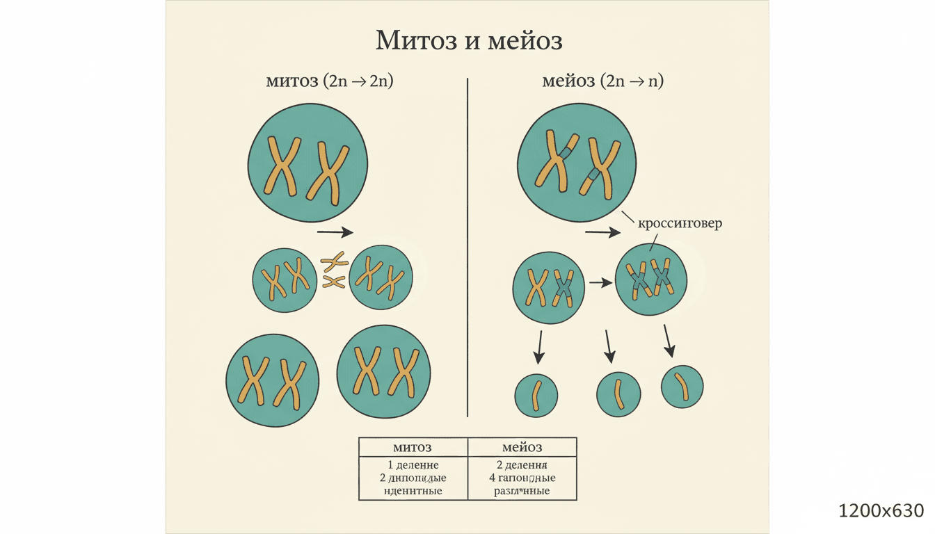 Митоз и мейоз: отличия двух типов клеточного деления