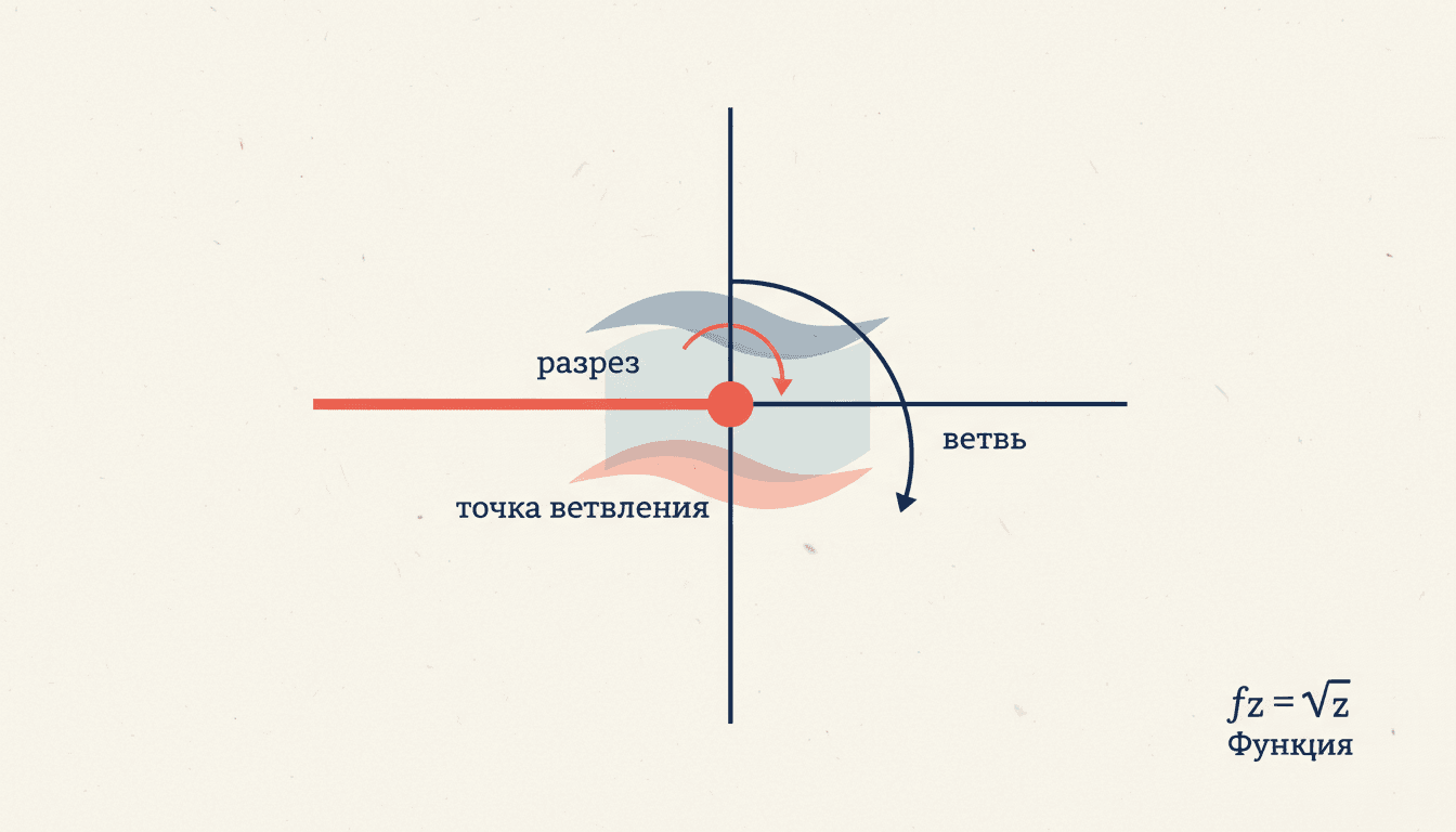 Многозначные функции и ветви: точки ветвления и разрезы