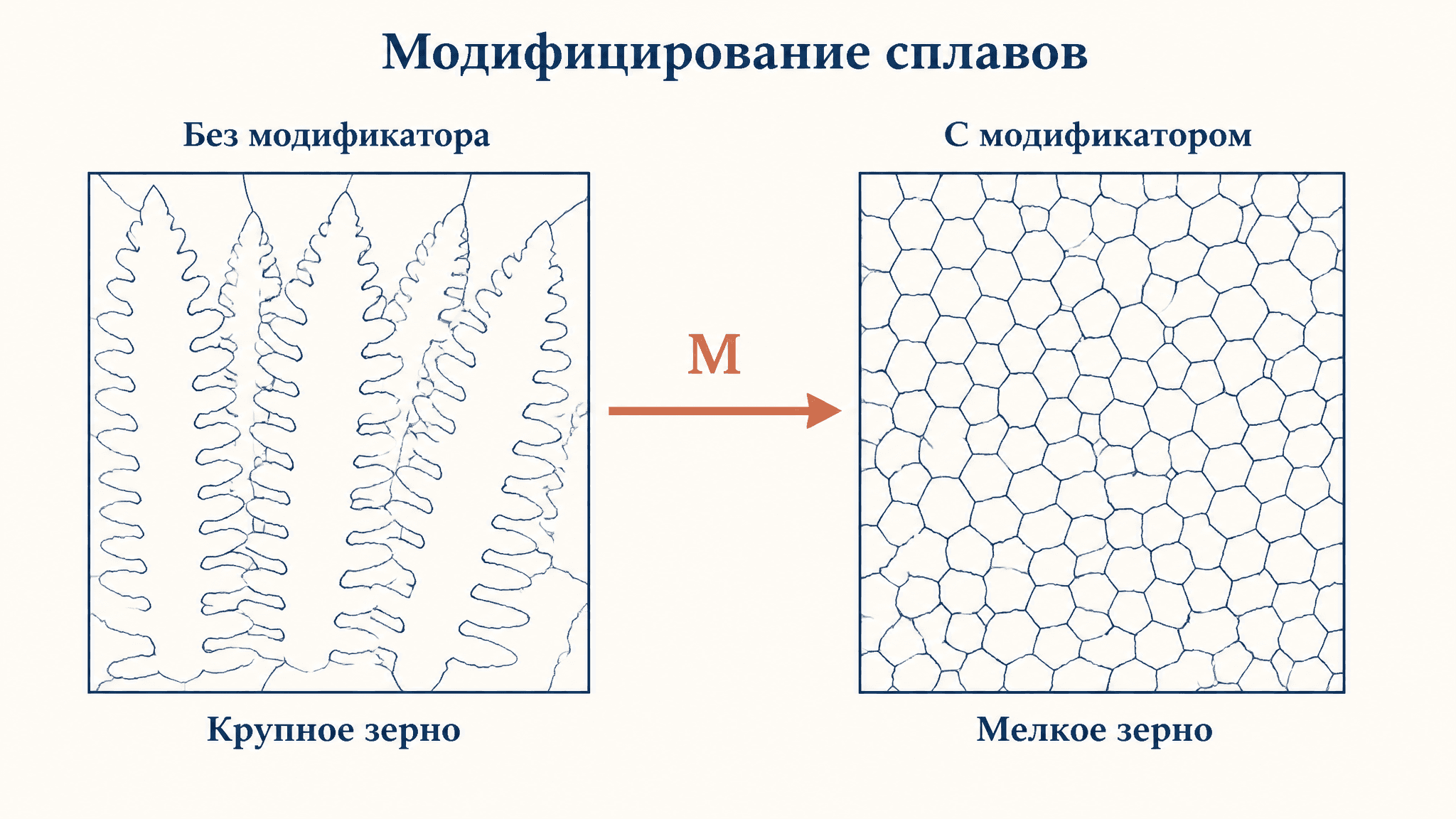 Модифицирование структуры сплавов: методы и эффект