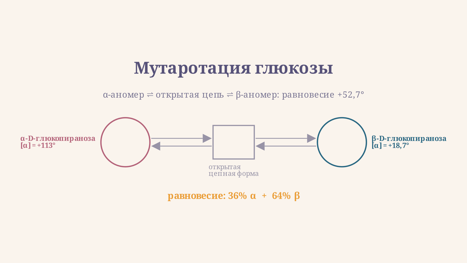 Мутаротация глюкозы: механизм и равновесие аномеров