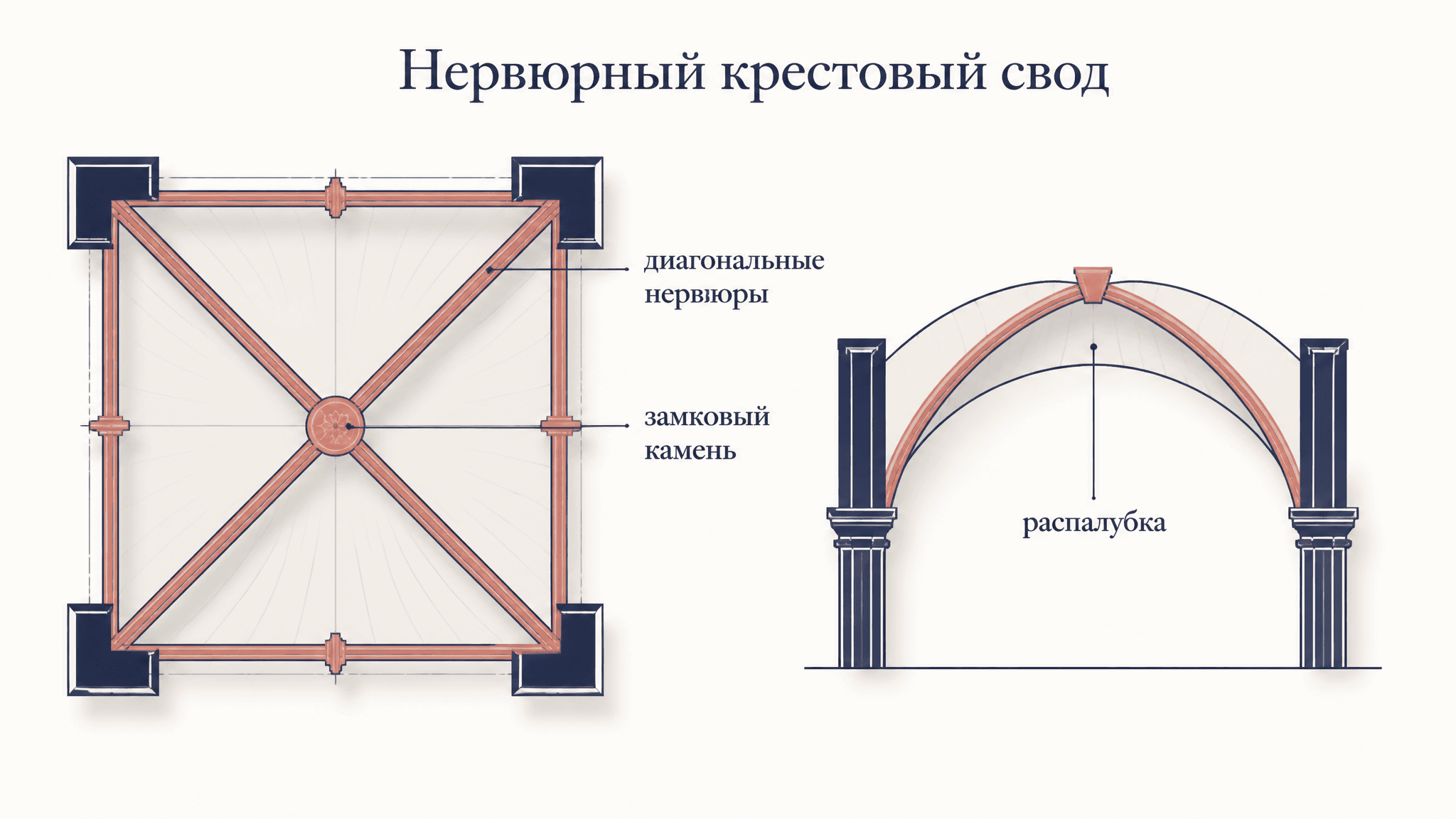 Нервюрный крестовый свод: устройство и роль в готике