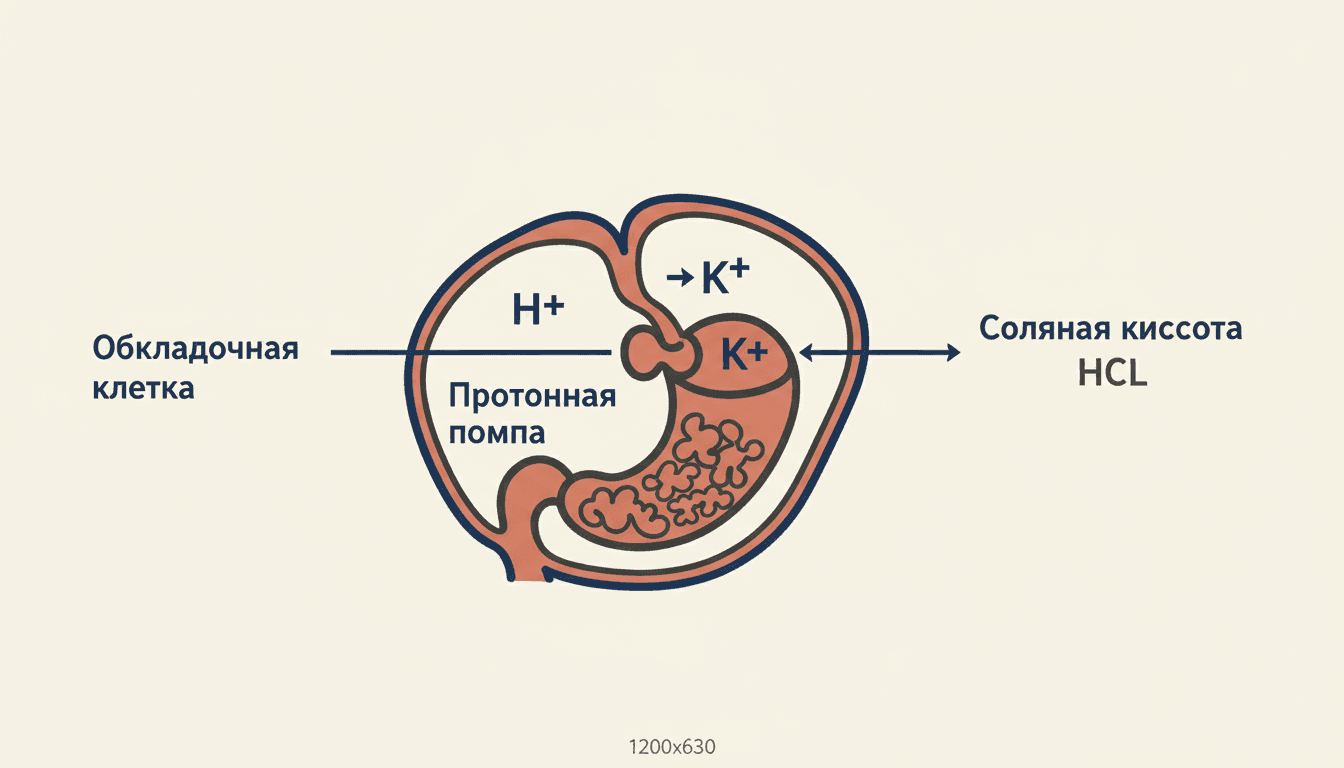 Обкладочные клетки желудка и протонная помпа