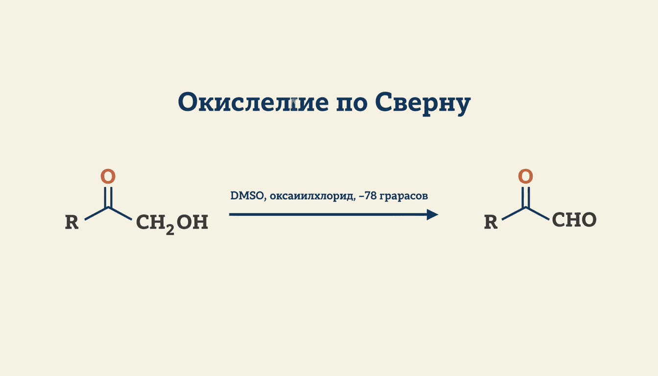 Окисление по Сверну: спирт в карбонил при −78 °C