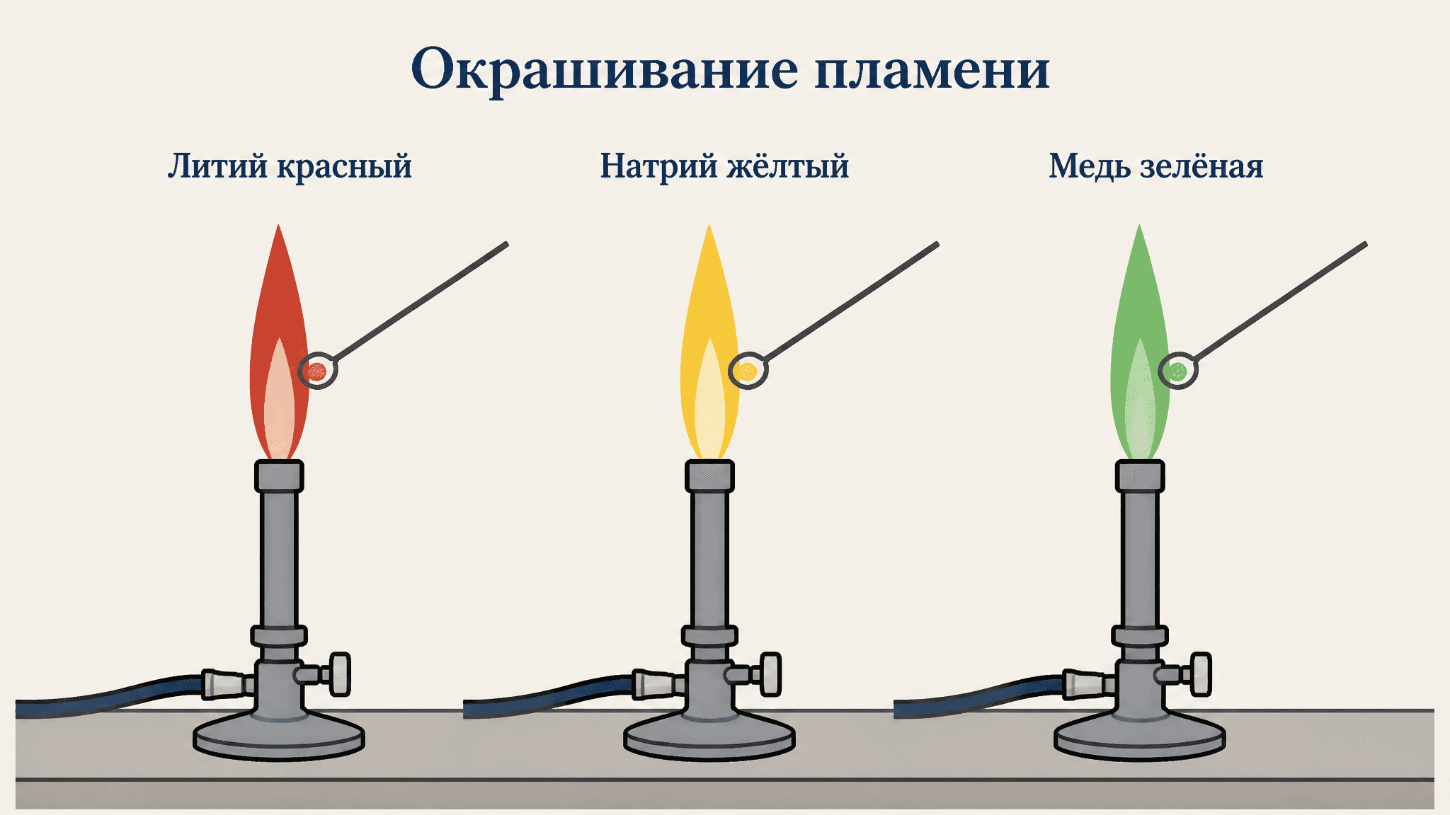 Окрашивание пламени катионами металлов: цвета и причина