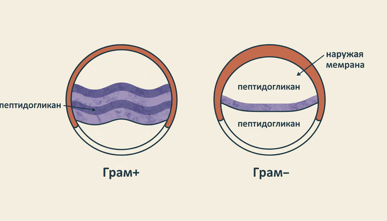 Окраска по Граму: положительные и отрицательные бактерии