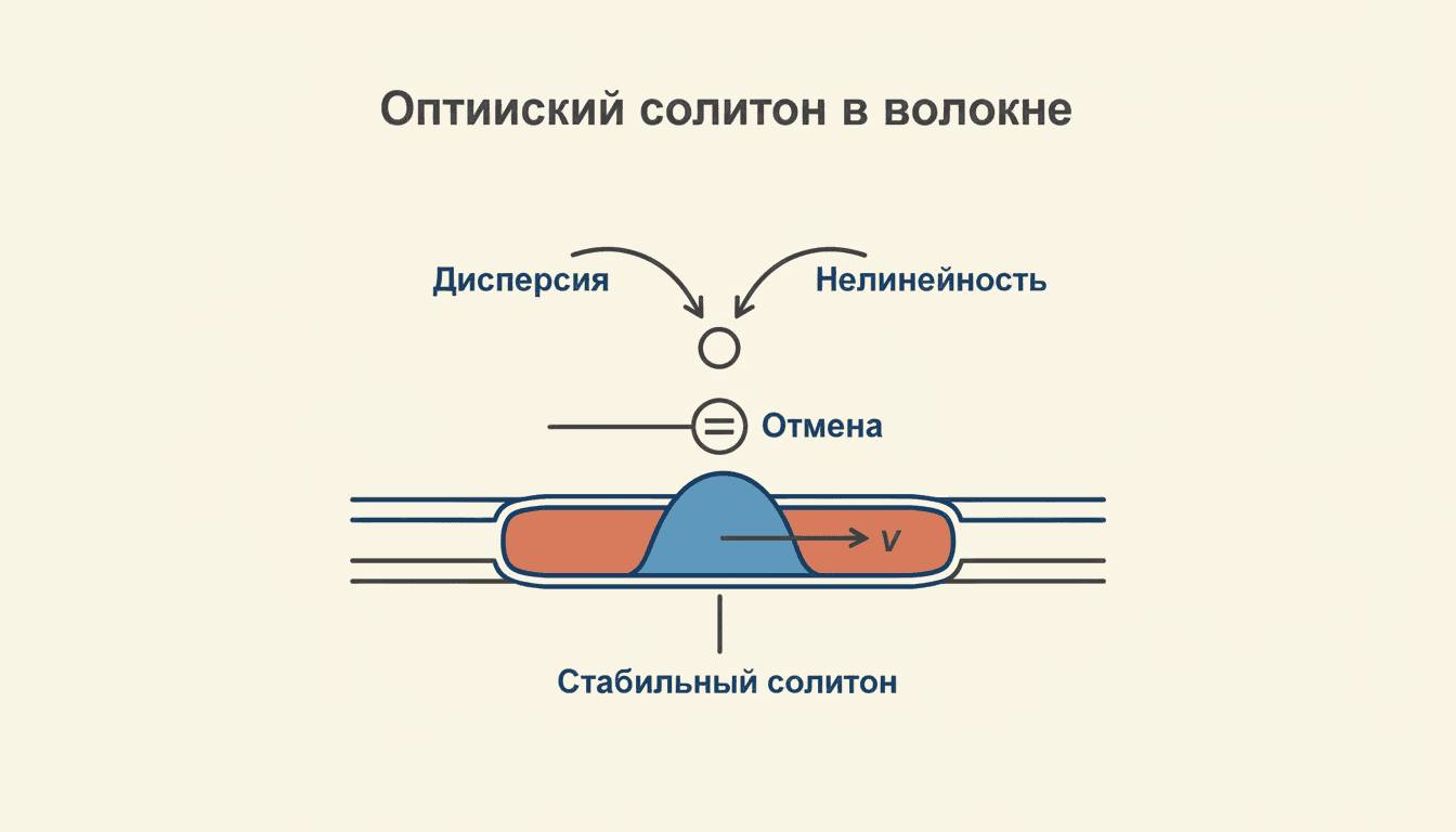 Оптический солитон в волокне: GVD, Керр и НШУ