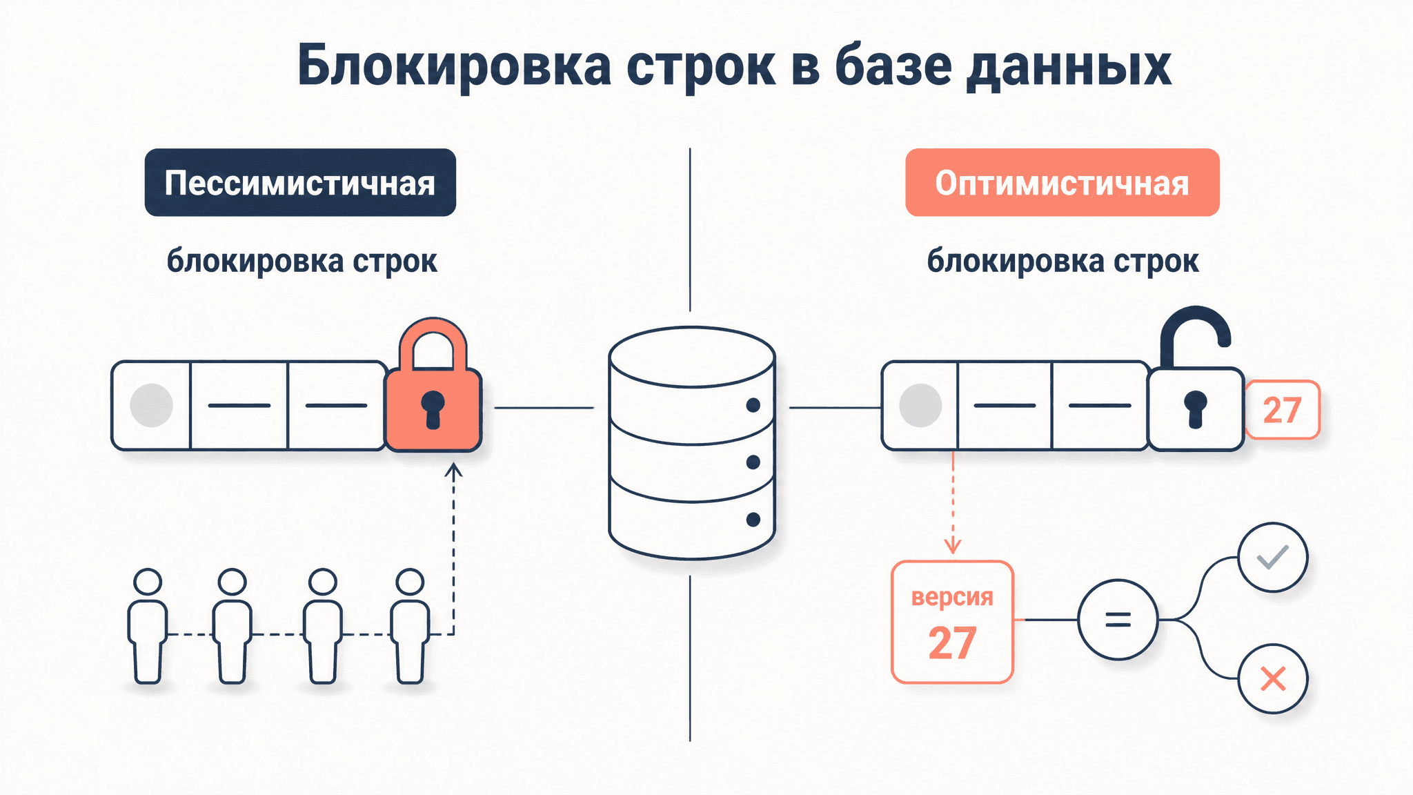 Оптимистичная и пессимистичная блокировка: чем отличаются