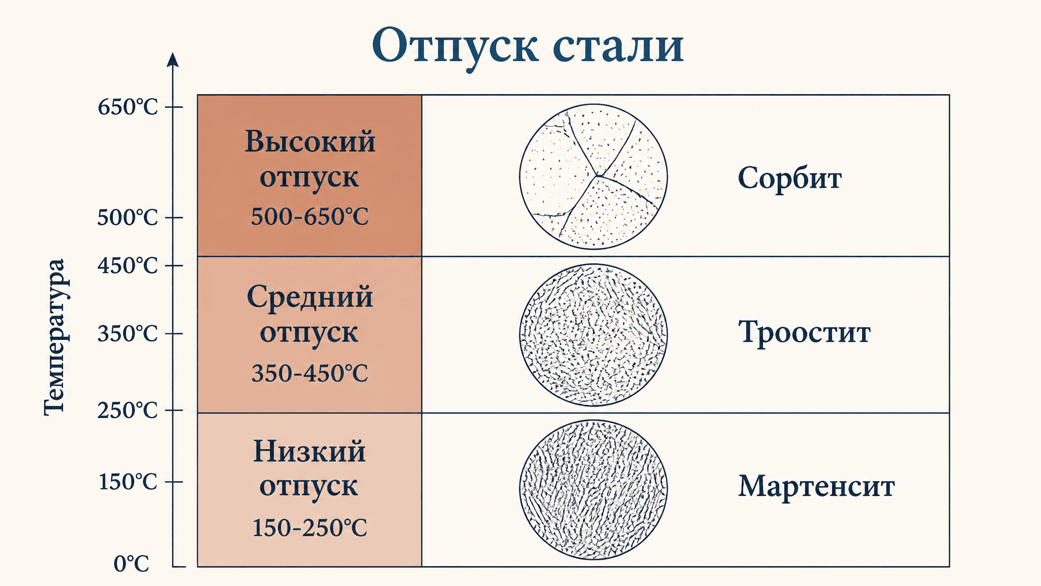 Отпуск стали: низкий, средний и высокий режимы
