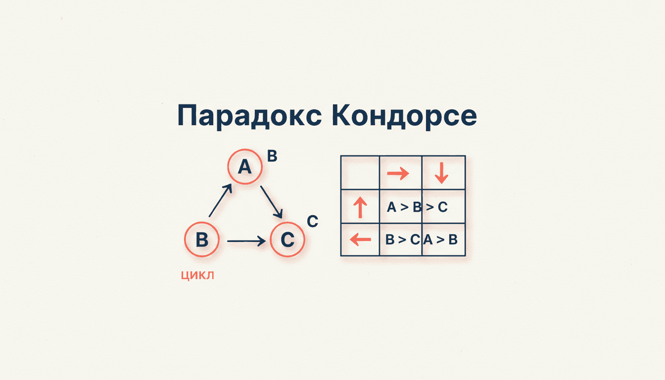 Парадокс Кондорсе: цикл большинства в голосовании