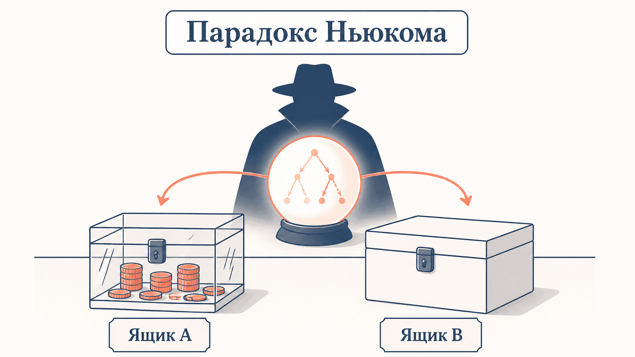 Парадокс Ньюкома: предсказатель, коробки и выбор