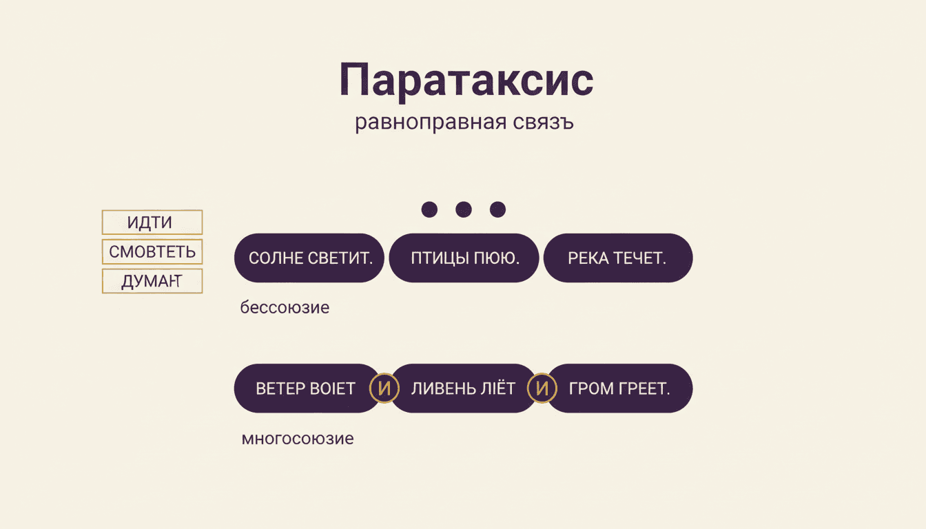 Паратаксис: равноправие частей в синтаксисе и его стилистика