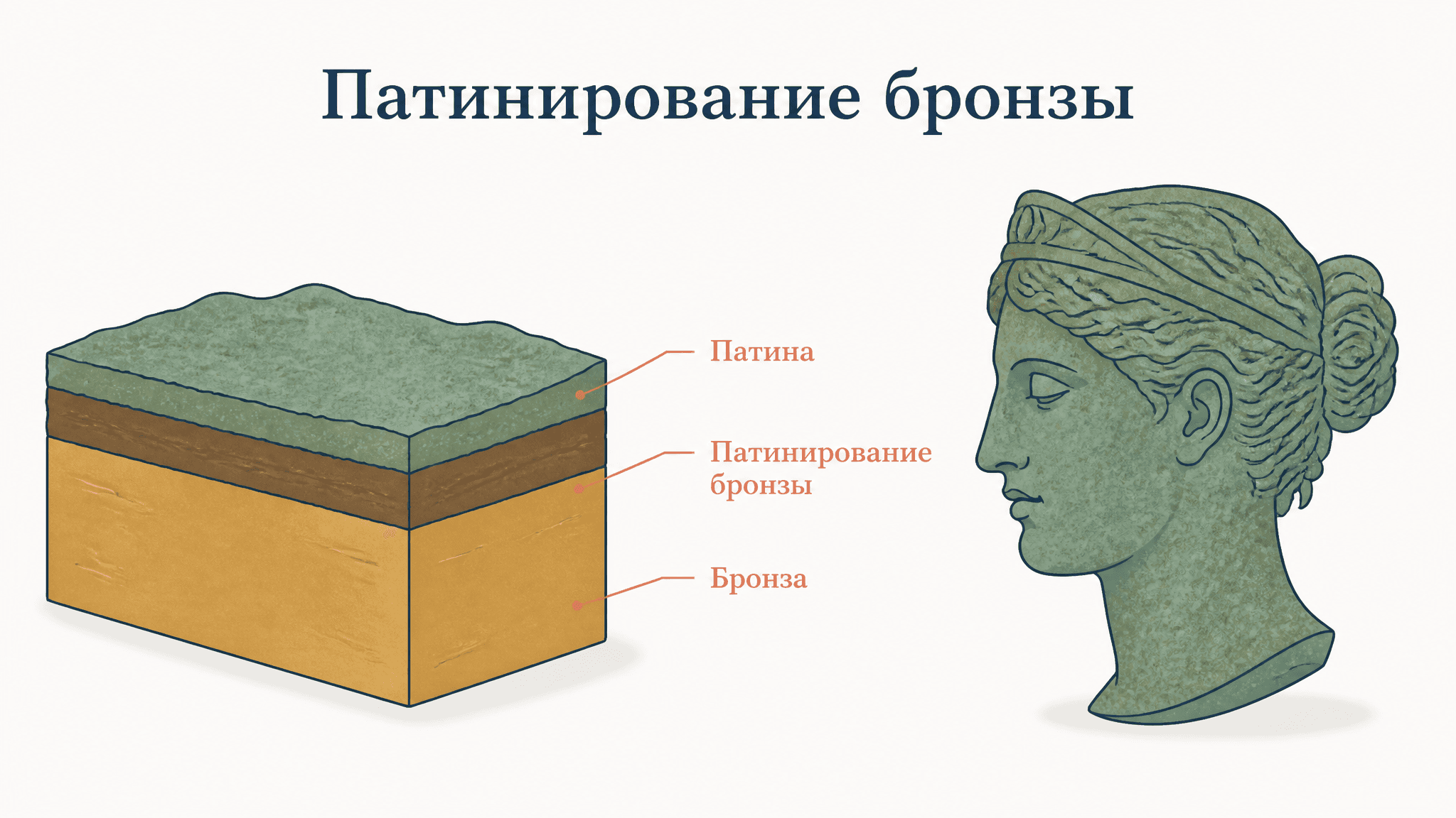 Патинирование бронзы: виды, техника и составы