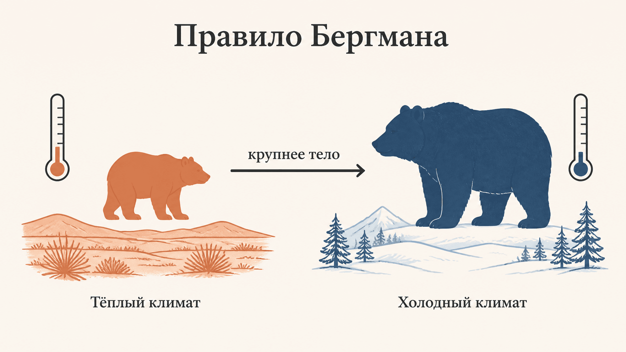 Правило Бергмана: почему в холоде тело крупнее