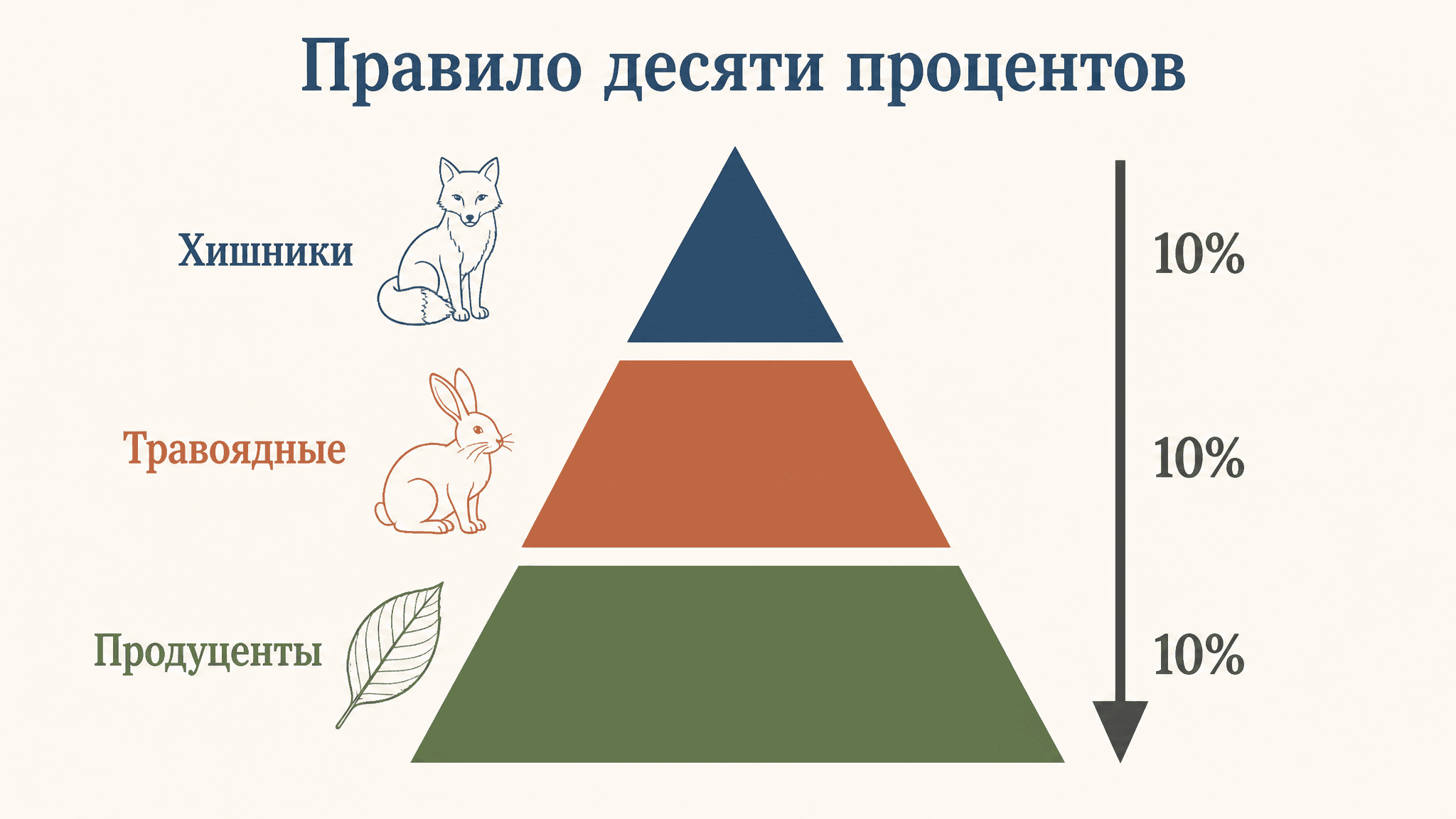 Правило десяти процентов Линдемана: поток энергии в цепи