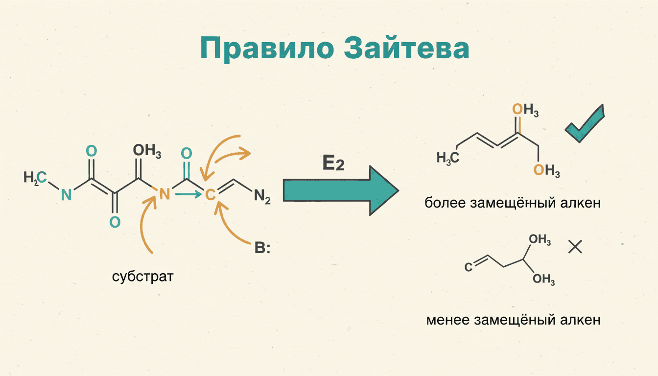 Правило Зайцева: направление β-элиминирования