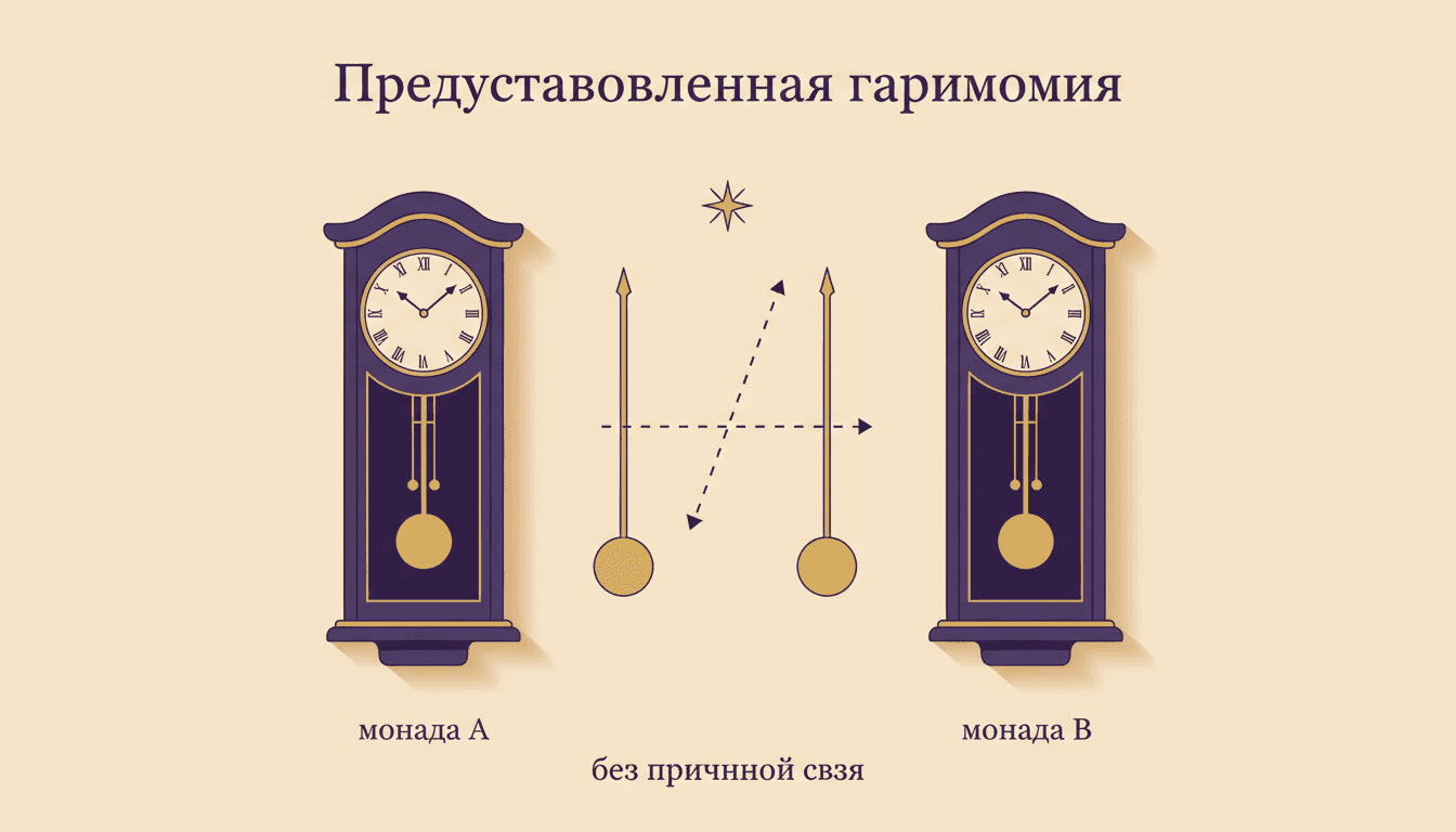 Предустановленная гармония Лейбница без причинной связи