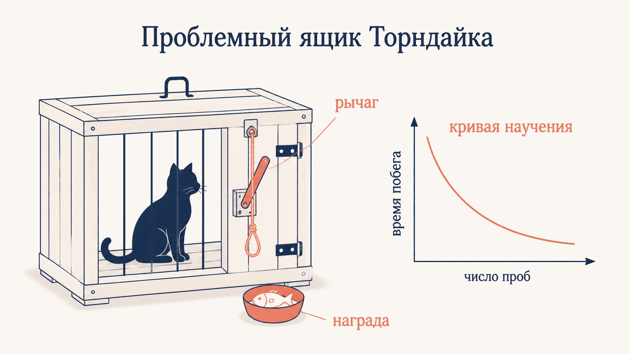 Проблемный ящик Торндайка: опыт, суть и выводы