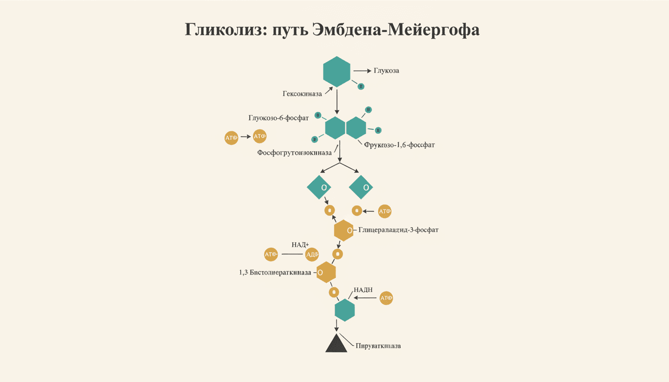 Путь Эмбдена-Мейергофа: классический гликолиз за 10 шагов