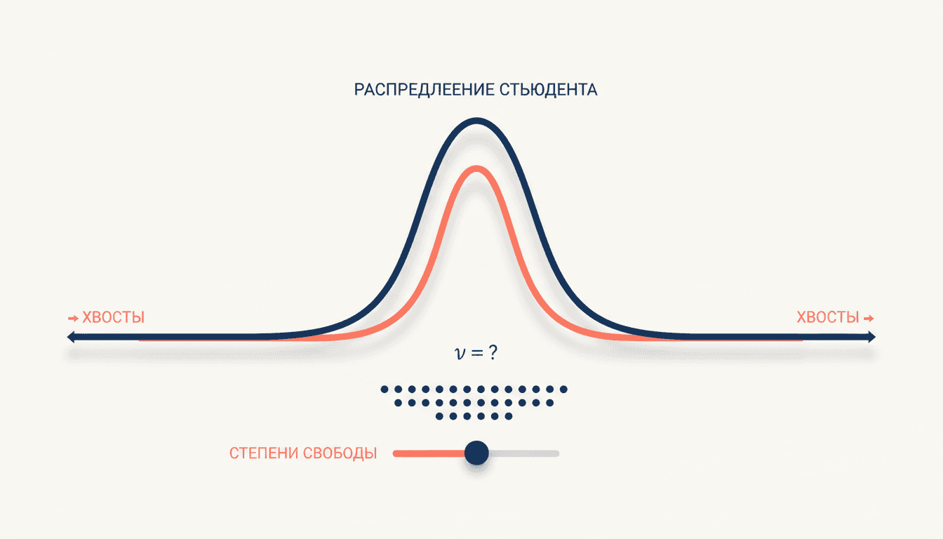 Распределение Стьюдента: роль степеней свободы