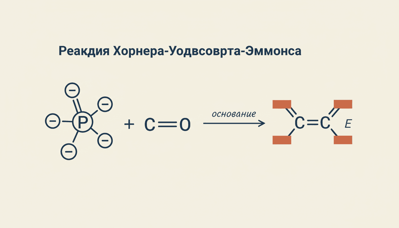 Реакция Хорнера-Уодсворта-Эммонса: E-олефинирование