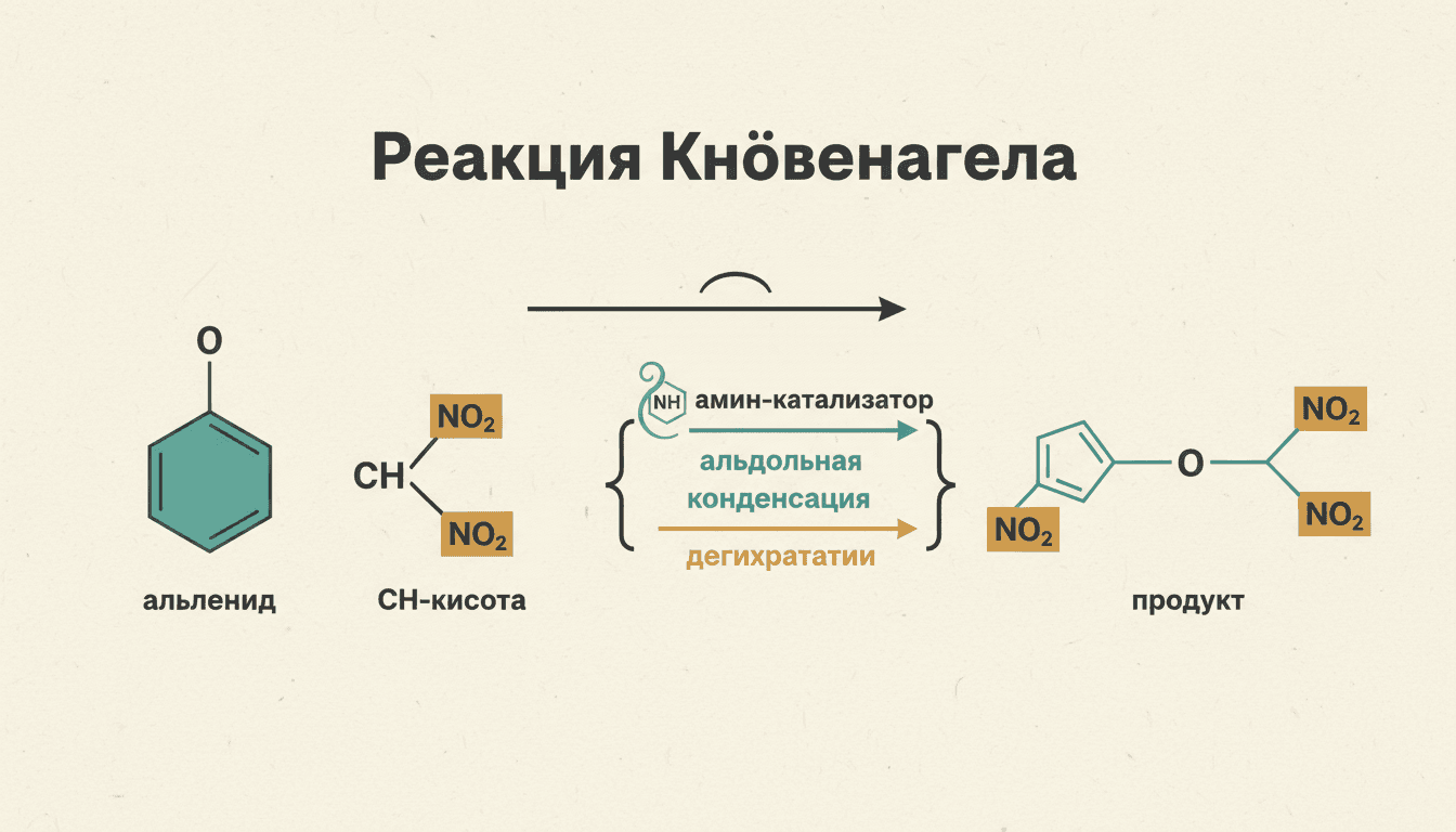 Реакция Кнёвенагеля: конденсация альдегидов с CH-кислотами