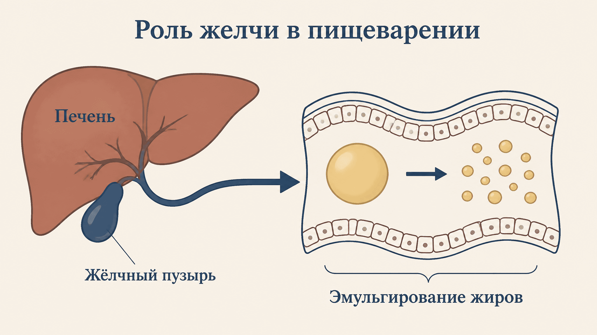 Роль желчи в пищеварении и её образование
