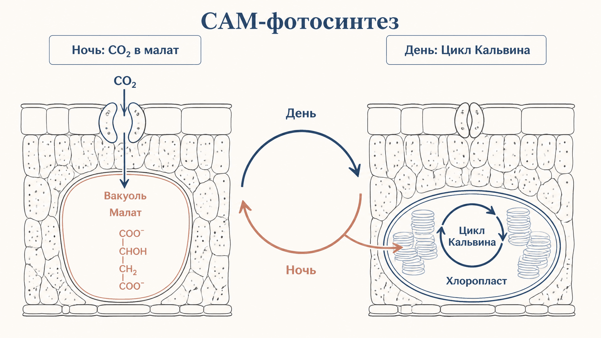 САМ-фотосинтез: метаболизм толстянковых растений
