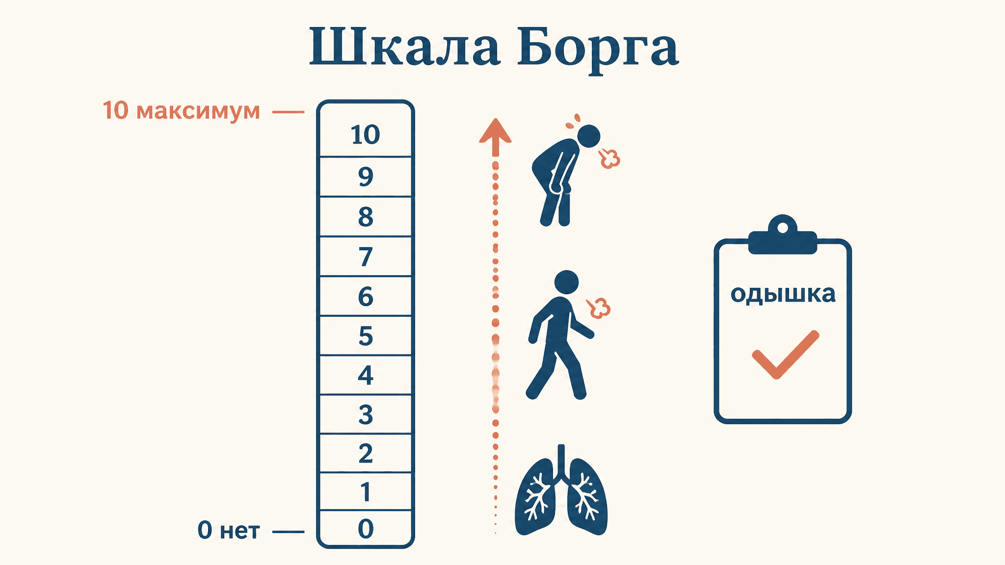 Шкала Борга: оценка одышки и нагрузки